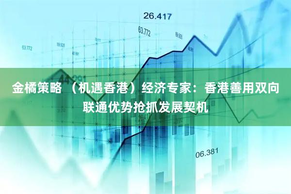 金橘策略 (机遇香港)经济专家:香港善用双向联通优势抢抓发展契机
